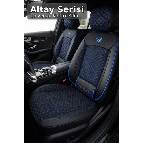 Audi 100 1976–1994 - Altay Serisi Bel Destekli Koltuk Kılıfı (Ön+Arka) - Siyah Mavi