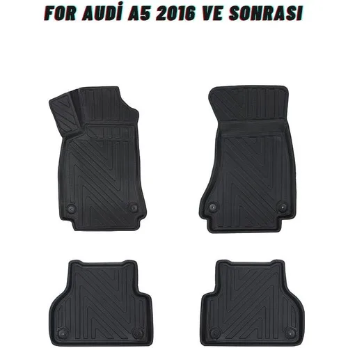 Audi A5 2016 Ve Sonrası ile Uyumlu Carbon Desenli Ultra Premium Havuzlu Oto Paspas