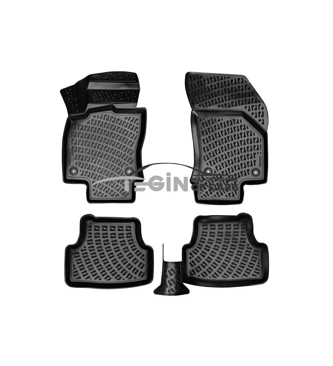 Audi Q2 2021 3D Havuzlu Paspas Siyah