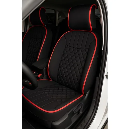 Chevrolet Spark 2009-2015 Uyumlu Oto Koltuk Minderi Ergonomik Elegance 2'li Lüks Set Siyah Kırmızı