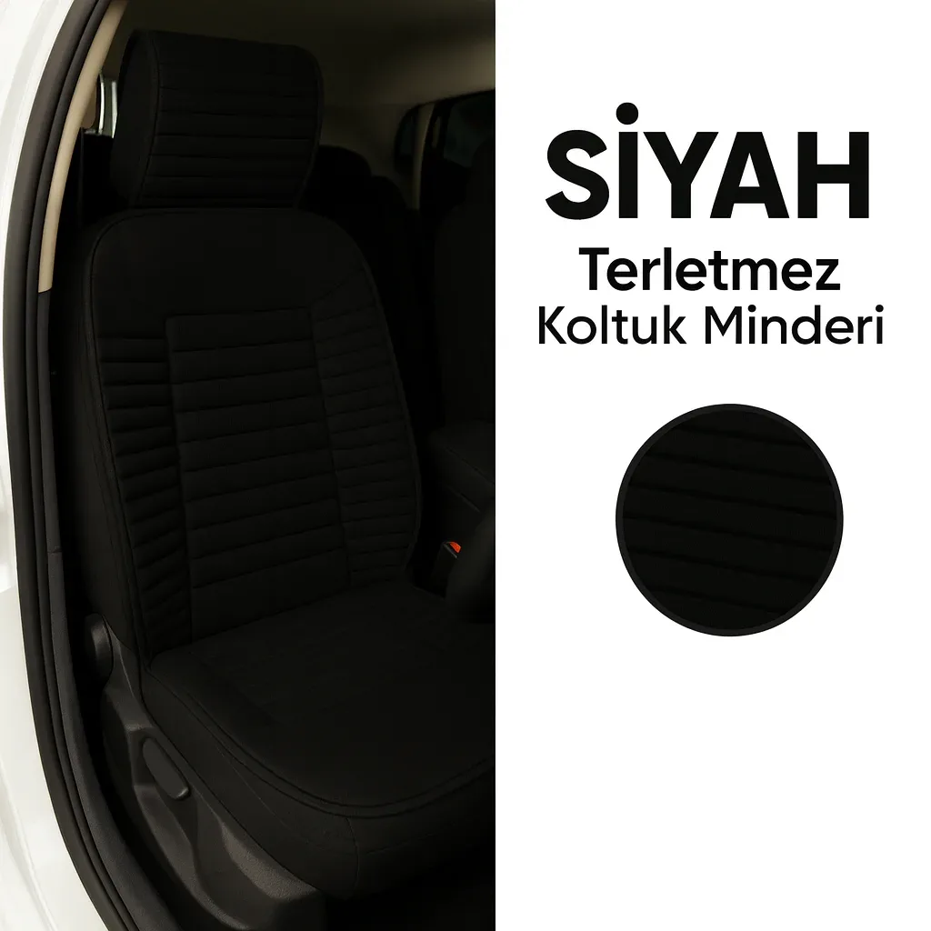 Chevrolet Trax 2013 ve Sonrası Uyumlu Oto Koltuk Minderi Ergonomik Bumerang 2'li Lüks Set Siyah