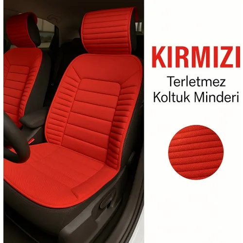 Citroen Ds5 2012 ve Sonrası Uyumlu Oto Koltuk Minderi Ergonomik Bumerang 2'li Lüks Set Kırmızı