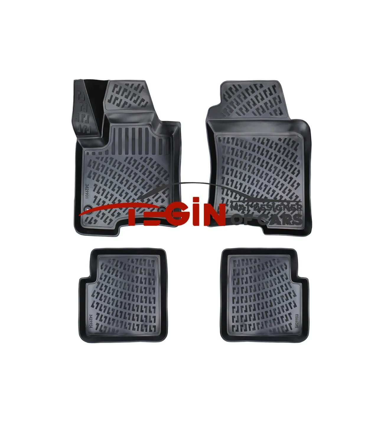 Fiat Panda 2015 3D Havuzlu Paspas Siyah