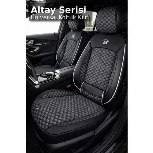 Geely Emgrand Ec7 2010–2016 - Altay Serisi Bel Destekli Koltuk Kılıfı (Ön+Arka) - Siyah Beyaz
