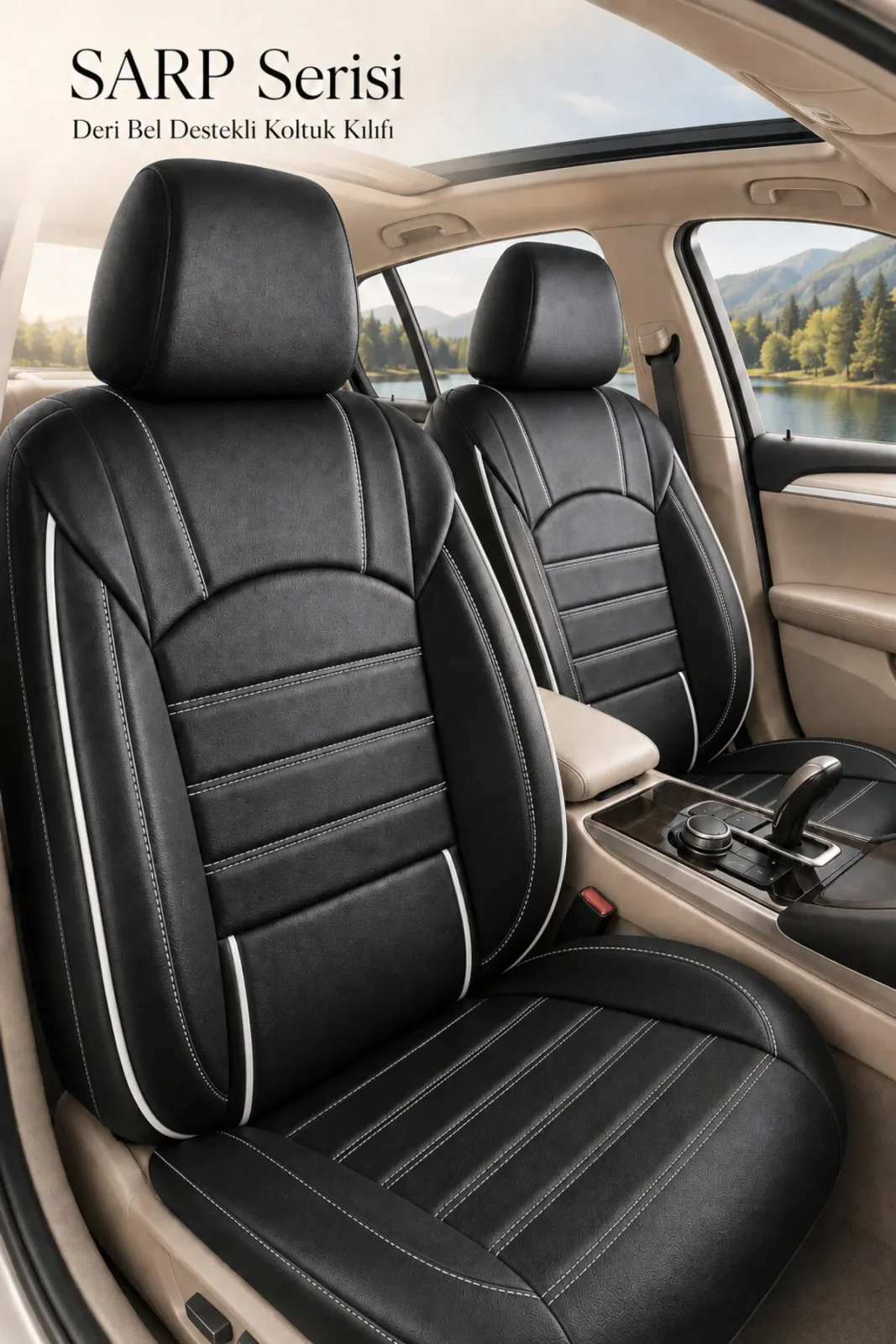 KGM Torres EVX 2023 ve Sonrası Uyumlu Jetdrive Serisi Siyah Beyaz Oto Koltuk Kılıfı Tam Set