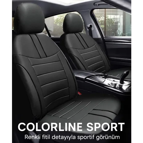 Kia Venga 2012-2015 Colorline Sport Serisi Deri Siyah Koltuk Kılıfı