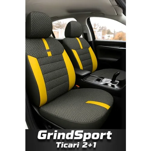 Land Rover Defender 2007-2015 5 Kapı – Ticari Araç 2+1 Uyumlu Vira GrindSport Koltuk Kılıfı – Siyah Sarı, Kolay Montaj