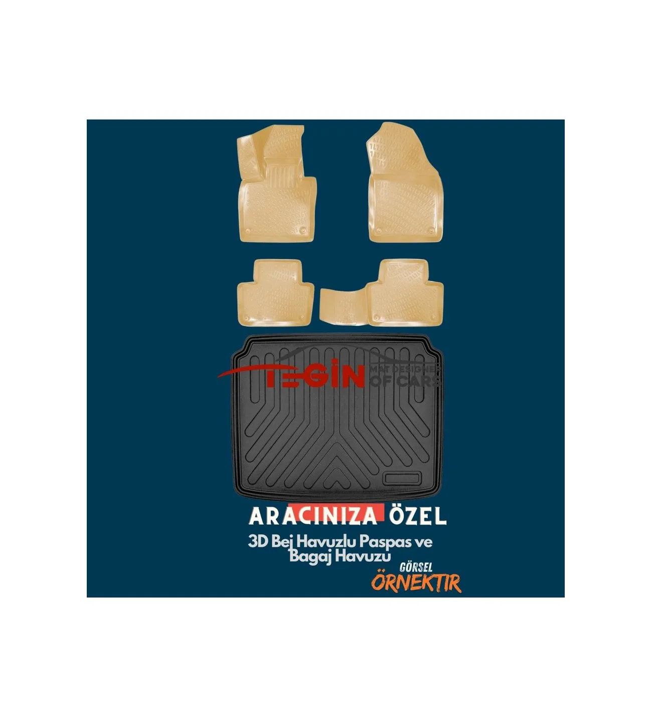 Mercedes Cls C219  Bagaj Havuzu 2007 + Bej 3D Havuzlu Paspas