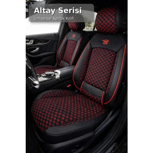 Mini R50 (Ilk Bmw Üretimi 3 Kapı) 2001–2006 - Altay Serisi Bel Destekli Koltuk Kılıfı (Ön+Arka) - Siyah Kırmızı
