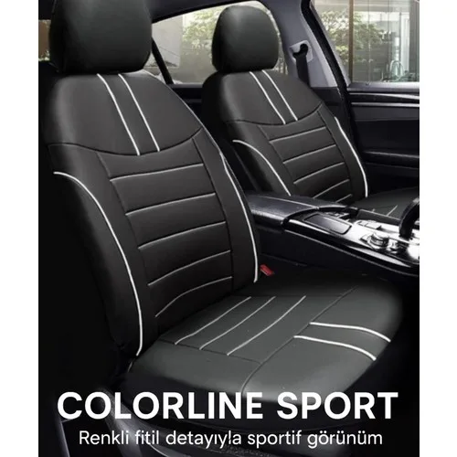 Mini R50 (Ilk Bmw Üretimi 3 Kapı) 2001–2006 Colorline Sport Serisi Deri Siyah Beyaz Koltuk Kılıfı