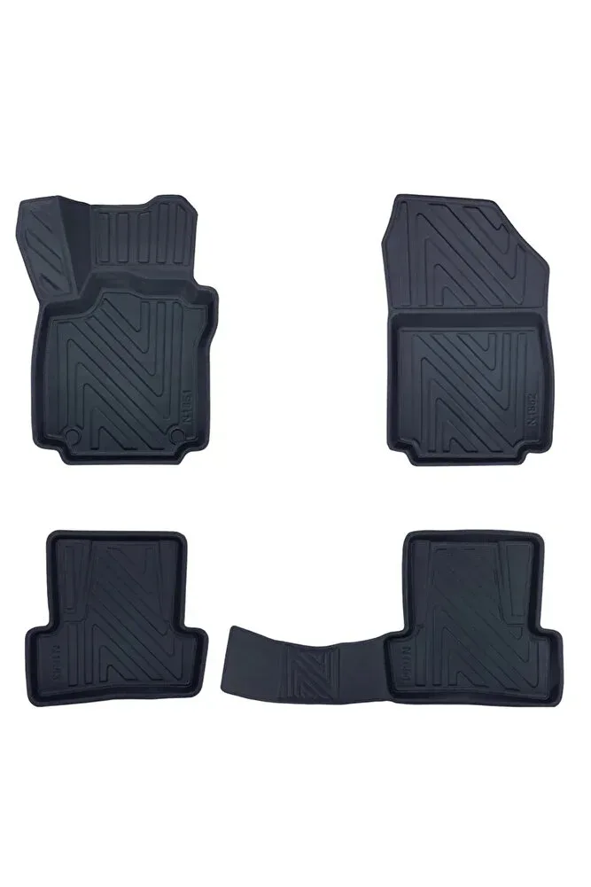 Renault Captur 2013-2019 ile Uyumlu Carbon Desenli Ultra Premium Havuzlu Oto Paspas