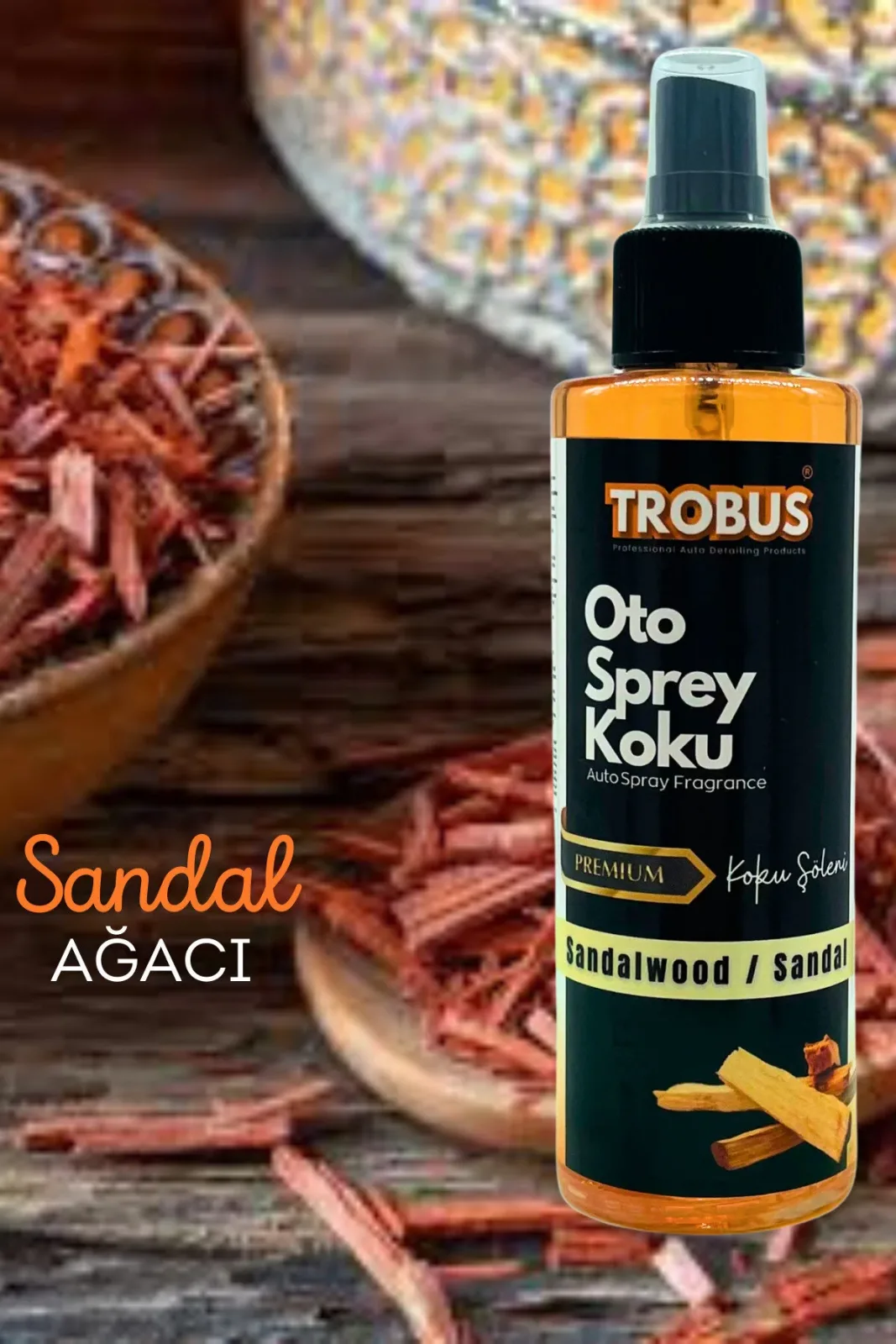 Sandalwood/Sandal Oto Sprey Koku - Premium Egzotik Ferahlık (150 ml)