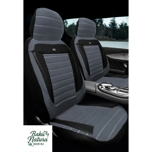 Skoda Superb 2008–2024 Bakü Natura Serisi Raşel Füme Siyah Koltuk Kılıfı