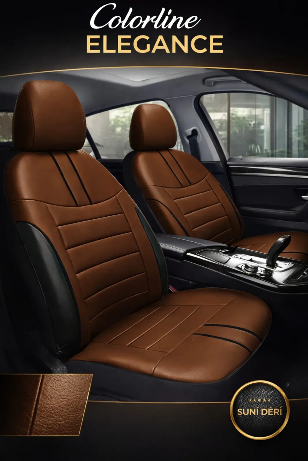 Skoda Superb 2008–2024 Colorline Elegance Serisi Deri Taba Siyah Koltuk Kılıfı