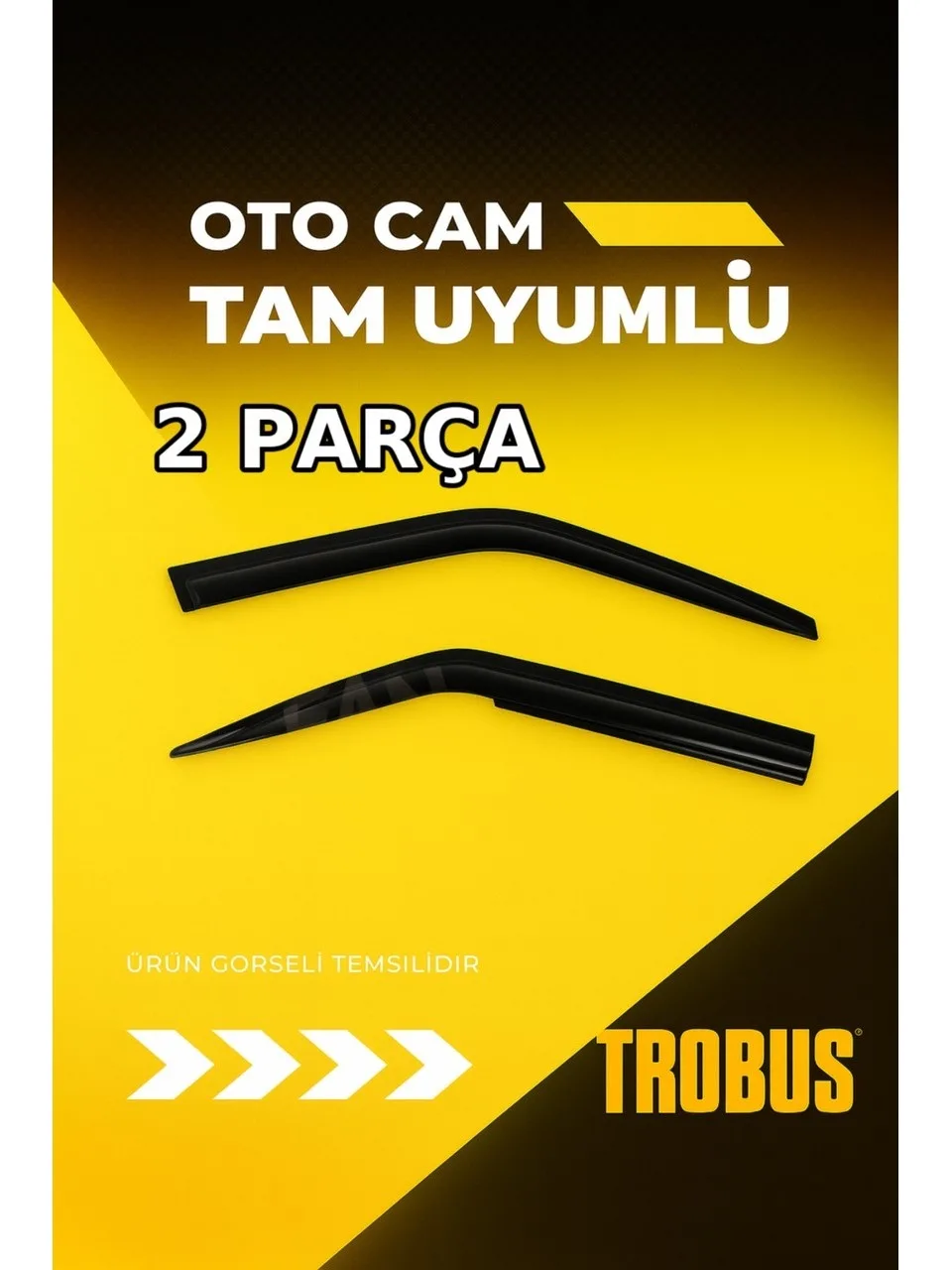 Trobus Ford Transit Fitil Üstü 2000 Mügen Cam Rüzgarlığı 2'li Takım