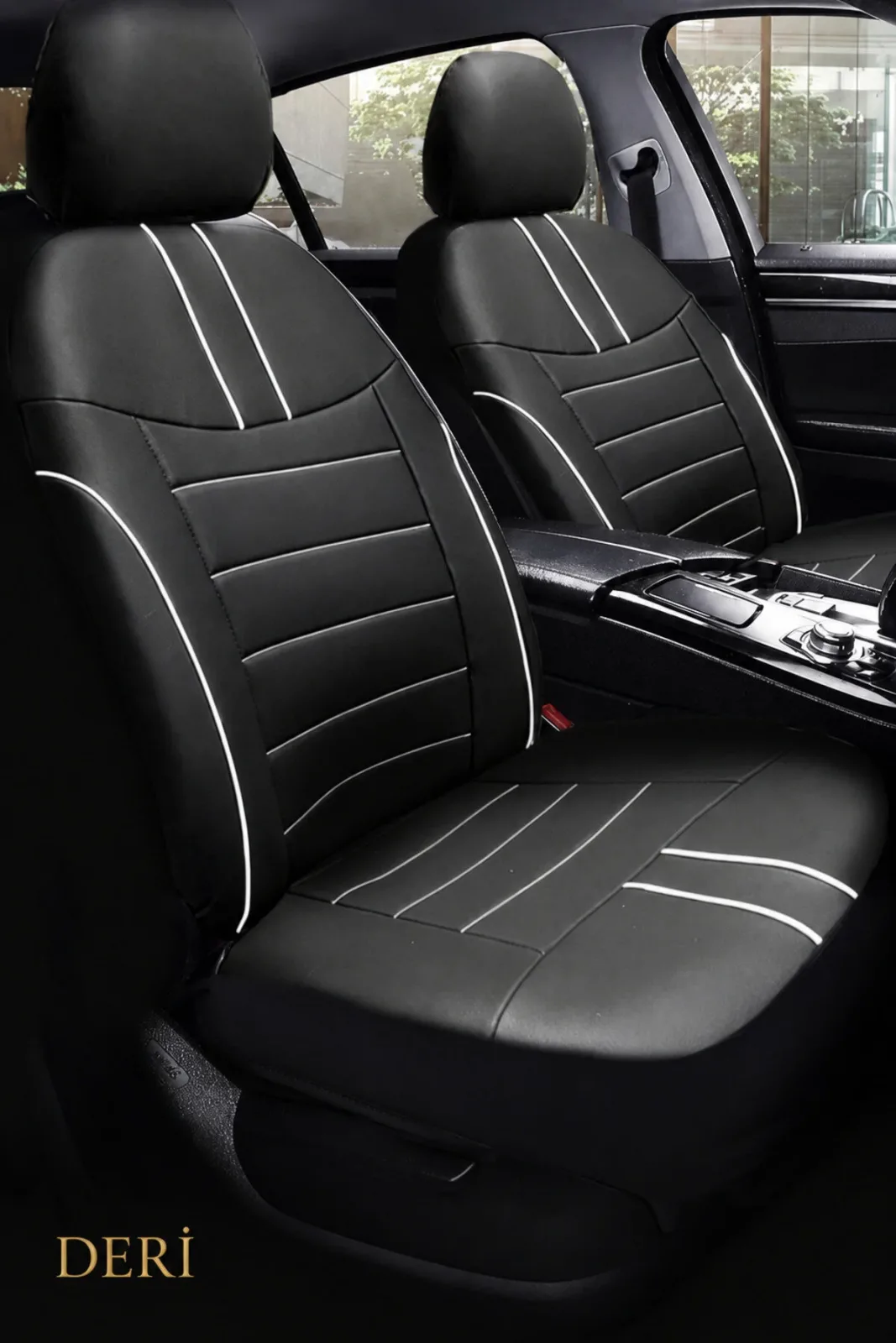 Volkswagen Bora 1998–2005 Colorline Sport Serisi Deri Siyah Beyaz Koltuk Kılıfı