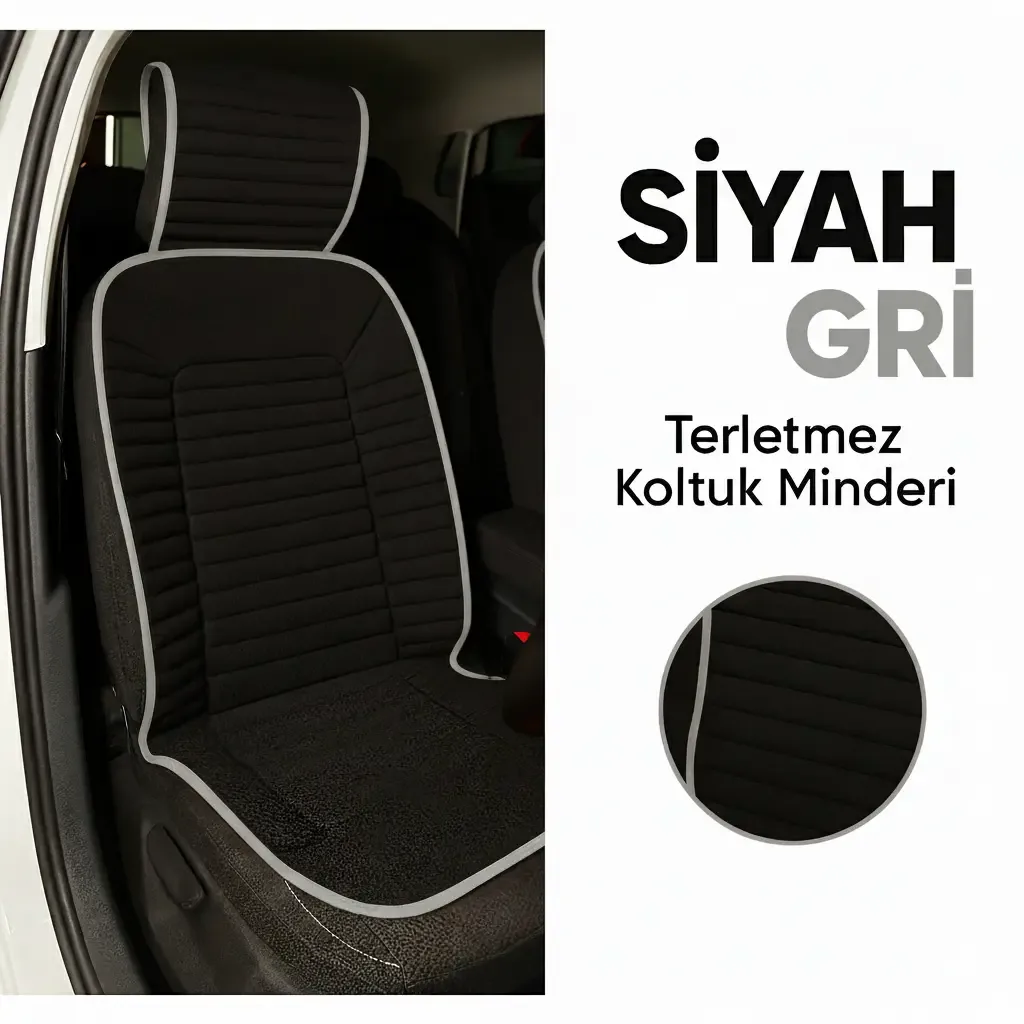 Volvo C30 2006 ve Sonrası Uyumlu Oto Koltuk Minderi Ergonomik Bumerang 2'li Lüks Set Siyah Gri