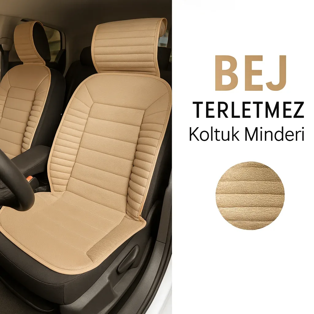 Volvo C30 2006 ve Sonrası Uyumlu Oto Koltuk Minderi Ergonomik Bumerang 2'li Lüks Set Bej