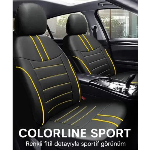 Fiat Albea 2002–2012 Colorline Sport Serisi Deri Siyah Sarı Koltuk Kılıfı