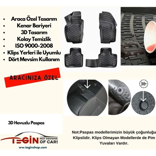 Fiesta 2013 3D Havuzlu Paspas Siyah