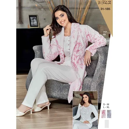 Flz 31-185 Kışlık Bayan 3'Lü Pijama Takımı