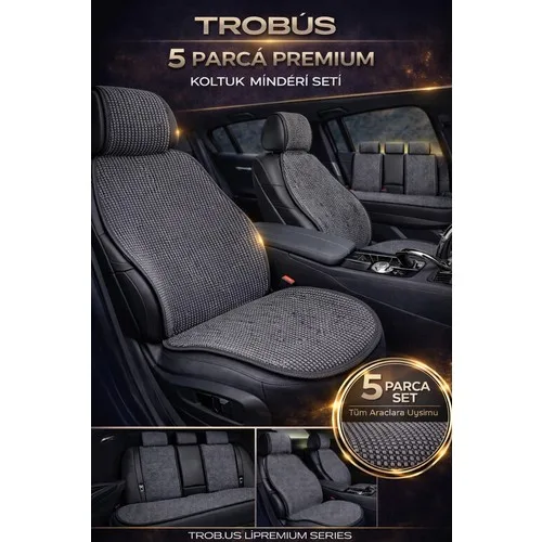 Ford Fiesta 2013-2016 Uyumlu Örme Koltuk Kılıfı Minder Füme Trobus Premium 5 Parça Tam Set