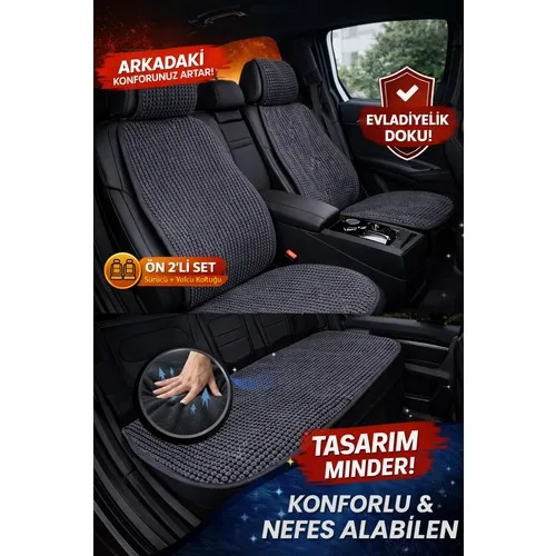 Ford Focus 5 Uyumlu Örme Koltuk Kılıfı Minder Füme Trobus 2+1 Ön Arka Set