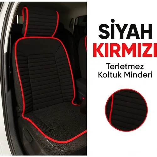 Honda City 2002-2008 Uyumlu Oto Koltuk Minderi Ergonomik Bumerang 2'li Lüks Set Siyah Kırmızı