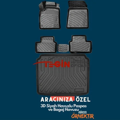 Mercedes Cla Bagaj Havuzu 2023 + Siyah 3D Havuzlu Paspas