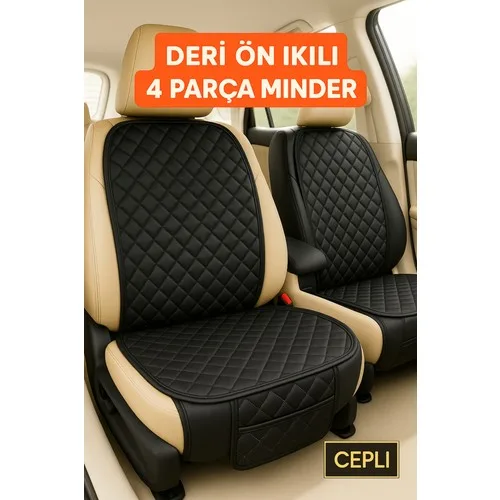 Peugeot 2008 2013-2019 Uyumlu Suni Deri Oto Koltuk Minderi Silinebilir Leke Tutmaz Kapitone 2'li Siyah