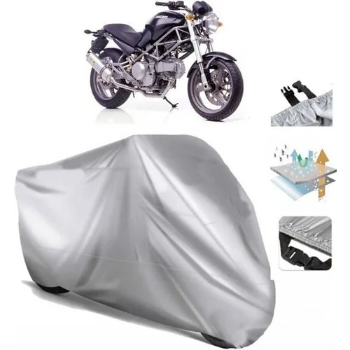 Tegin ACC | Ducati Monster 1000 Dark I.e. Arka Çanta (Bağlantı Tokalı) Uyumlu Solarblock Uyumlu Motosiklet Brandası | Su Geçirmez, %99 UV, Yansıtıcı Gümüş Üst