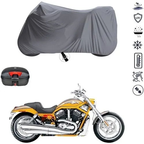 Tegin ACC | Harley-Davidson Vrsc V-Rod Arka Çanta Bağlantı Tokalı Uyumlu Solarblock Uyumlu Motosiklet Brandası | Su Geçirmez, %99 UV, Yansıtıcı Gümüş Üst