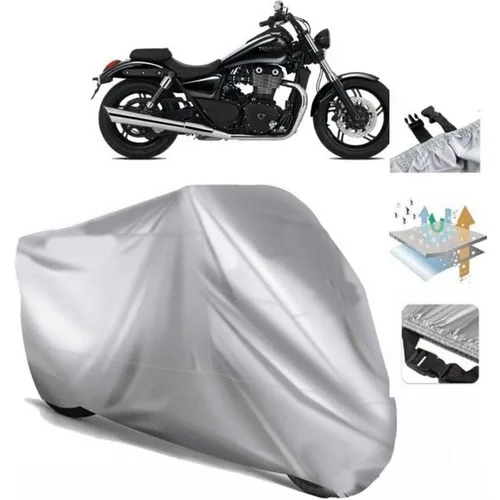 Tegin ACC | Triumph Thunderbird Storm (Bağlantı Tokalı) Uyumlu Solarblock Prime Uyumlu Motosiklet Brandası | Su Geçirmez, %99 UV, Yansıtıcı Gümüş Üst, 360° Lastikli, Taşıma Çantalı