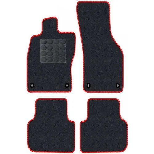 Tegin Volkswagen Passat B6 2005-2010 Siyah Halı Kırmızı Kenar Elipsler Topuk 2250 gr Paspas