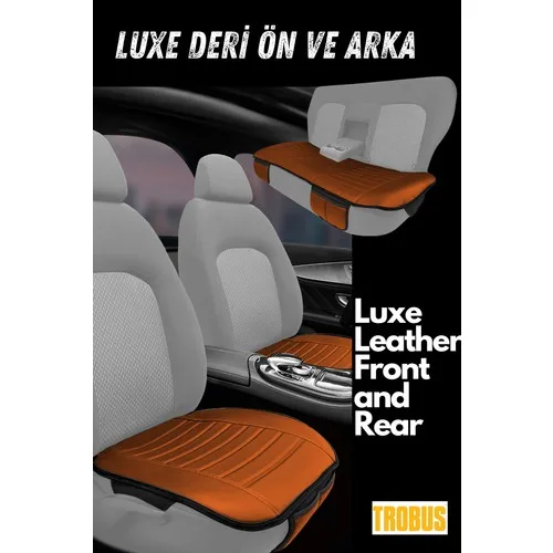 Toyota Yaris (2005 Öncesi) 1999–2005 Uyumlu Lüks Kalite Sıvı Geçirmez Deri Oturak Minder 3'lü Taba