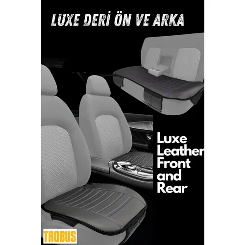 Toyota Yaris (2005 Öncesi) 1999–2005 Uyumlu Lüks Kalite Sıvı Geçirmez Deri Oturak Minder 3'lü Siyah Mavi