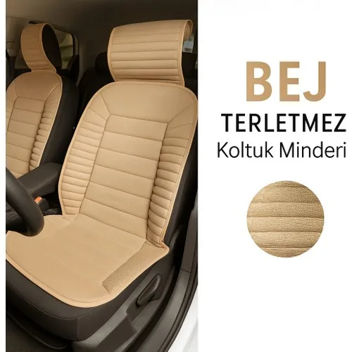 Toyota Yaris XP90 2005-2012 Uyumlu Oto Koltuk Minderi Ergonomik Bumerang 2'li Lüks Set Bej