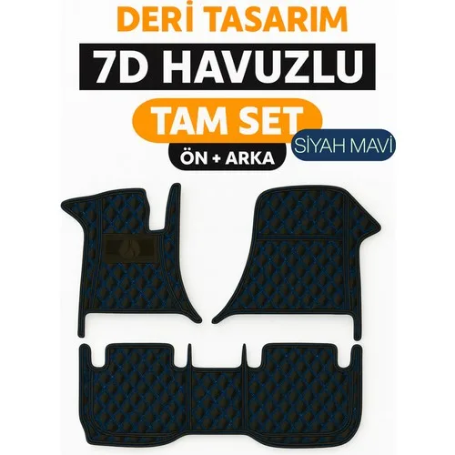 Trobus Volkswagen Passat B7 2010-2014 7d Havuzlu Deri Oto Paspas Seti - [siyah Mavi]