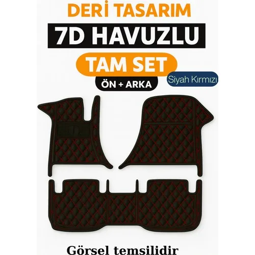 Trobus Volkswagen Passat B8 2016 7d Havuzlu Deri Oto Paspas Seti - [siyah Kırmızı]