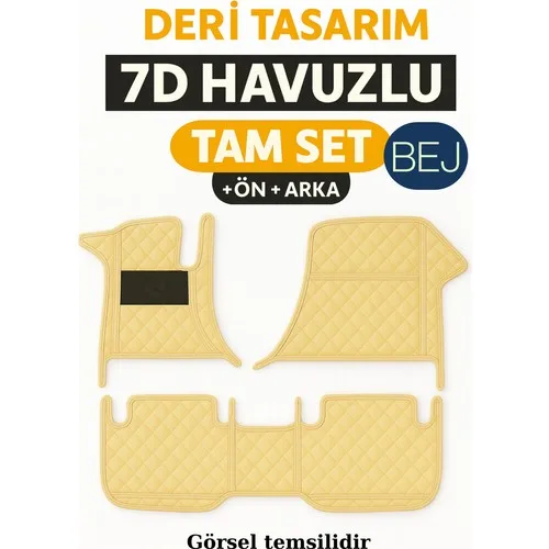 Trobus Volkswagen Passat B8 2019 7d Havuzlu Deri Oto Paspas Seti - [bej]