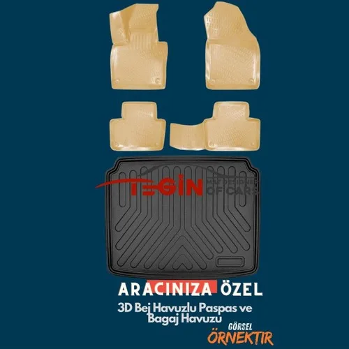 Volkswagen Passat B6 2007  Bagaj Havuzu + Bej 3D Havuzlu Paspas